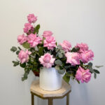 Pink Rose Vase Arrangement - Image 2