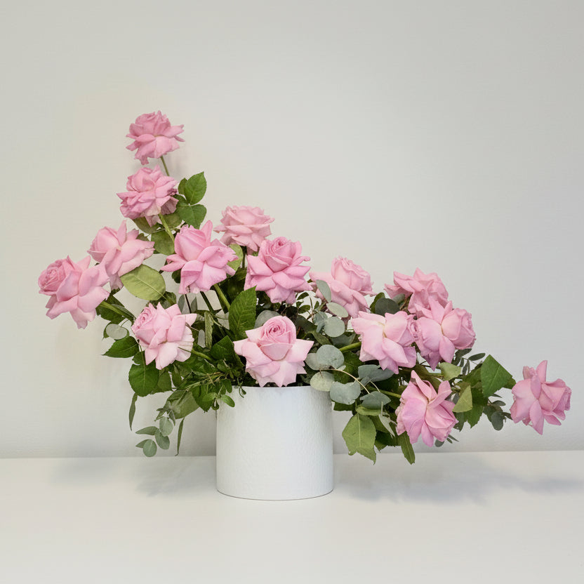 F85A7D69-46B1-4E57-A86F-CE138F0F2914.jpg Pink Rose Vase Arrangement - Image 1