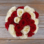 Ruby & White Rose Vase - Image 2