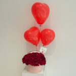 Eternal Rose Box with Balloons